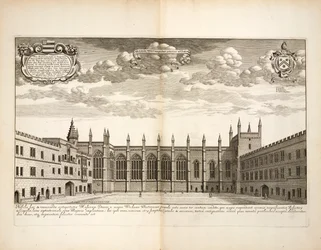 New College, płyta 20 z Oxonia Illustrata autorstwa Davida Loggona, Oxford 1675