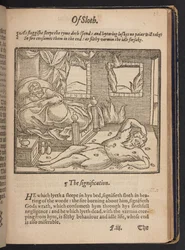 "O lenistwie", z "A christall glasse of Christian reformation, where the godly maye watch the coloured abuses vsed in this our present time", autorstwa Stephena Batmana.