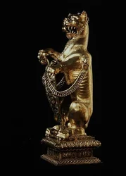 Uncja w formie pantery ze zdejmowaną głową, Londyn, 1600-01 (srebro odlewane złocone)