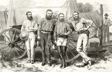 Overland Telegraph Party, ok. 1872, z „Australian Pictures” Howarda Willoughby