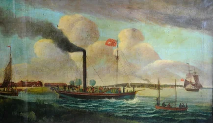 P.S. Royal Charter at Barton waterside, ok. 1850 (olej na płótnie)