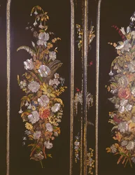 Toaletka Papier mache, fragment drzwiczek szafy, ok. 1851 (zdjęcie) (zob. też 144844)