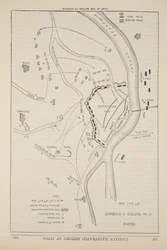 Plan bitwy pod Sobraon, 10 lutego 1846, ilustracja z Ilustrowanej Historii Anglii Cassella