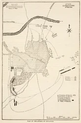 Plan ataku na Sholapore, ilustracja z Cassells Illustrated History of India autorstwa Jamesa Granta, wyd. 1879