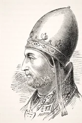Papież Adrian IV, z „The National and Domestic History of England” Williama Aubreya, opublikowanej w Londynie, ok. 1890