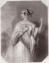 Porcia żona Brutusa (Portia Żona Brutusa) (Jules Cesar - Tragedia Juliusza Cezara) w - „Galerie des femmes de Shakespeare, zbiór czterdziestu pięciu poważnych portretów wczesnych artystów londyńskich, wzbogacony o uwagi krytyczne i literackie” ”” cir