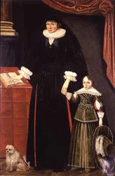 Portret damy i młodego chłopca, być może Anne Bonham i jej syna Hugh