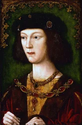 „Portret króla Anglii Henryka VIII (1491-1547)” Obraz ze szkoły angielskiej około 1513 r. Muzeum Sztuki w Denver
