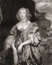 Portret Anne Carre, hrabiny Bedford (1620-84), z Lodges British Portraits, 1823