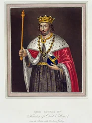Portret króla Edwarda II (1284-1327) Założyciel Oriel College, po obrazie w Bibliotece Bodlejańskiej (kolorystyka)