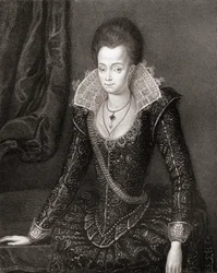 Portret Lady Arabelli Stuart (1575-1615) z Lodges British Portraits, 1823