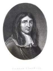Portret Richarda Cromwella (1626-1712) grawerowany przez Richarda Earloma (1743-1822) z „Illlustrious Characters in British History” (mezzotinta)