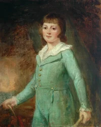 Portret chłopca w zielonej sukience
