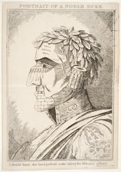 Portret szlachetnego księcia, myślę, że ta głowa ma talent do spraw wojskowych, pub Thos McLean, 1829
