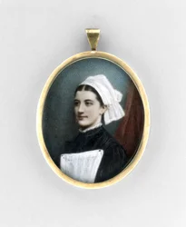 Portret pielęgniarki, ok. 1840 (akwarela na kości słoniowej, złoceniach i szkle)