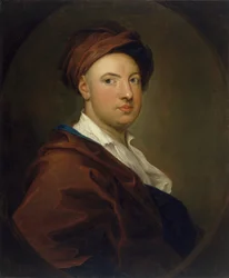 Portret mężczyzny, prawdopodobnie Jamesa Thomsona, według Williama Hogartha