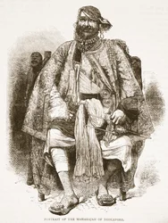 Portret maharadży z Dholepore, ilustracja z Cassells Illustrated History of England