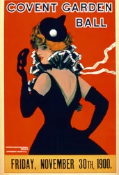 Plakat na bal w Covent Garden, piątek 30 listopada 1900 r. (kolorowa litografia)