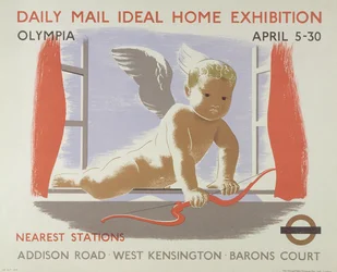 Plakat do wystawy Daily Mail Ideal Home w Kensington Olympia, Londyn, 1938 (kolor lito)