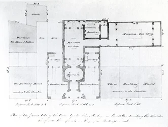 Proponowany plan sali egipskiej, Picadilly, 1810 (atrament na papierze)