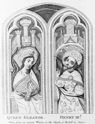 Królowa Eleonora i Henryk III, wzięte ze starożytnego okna w kościele Boxhill, Sussex