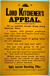 Plakat rekrutacyjny - Apel Lorda Kitchenersa, 1914-18