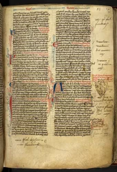 Royal 14 C.VII ff.86v Dekoracja graniczna z herbem Ryszarda Lwie Serce, ilustracja z 