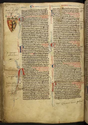 Royal 14 C.VII ff.86v Dekoracja graniczna z herbem Ryszarda Lwie Serce, ilustracja z 