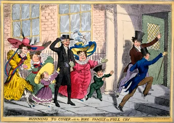 Running to Cover with the Bore Family in Full Cry, c.1830 (ręcznie barwiony grawerunek)