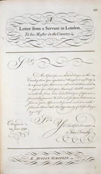 Przykładowy list z wzornika listów, ok. 1740