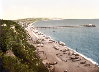Sandown Bay, Isle of Wight (zdjęcie ręcznie kolorowane)