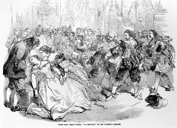 Scena z opery Verdiego La Traviata w Teatrze Jej Królewskiej Mości, 1856