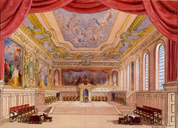 Scenografia do Kupca weneckiego autorstwa Williama Szekspira, 1858 (wc na papierze)