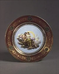 Naczynie Sevres przedstawiające Tetydę i Jowisza, autorstwa Roberta Adamsa, początek XIX wieku (porcelana)