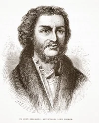 Sir John Oldcastle, później Lord Cobham, ilustracja z Historii protestantyzmu Jamesa Aitkena Wylie (1808-1890), wyd. 1878
