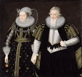 Sir Thomas Mansel (1556-1631) i Jane (Pole) Lady Mansel (olej na płótnie)