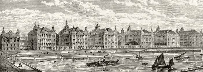 Szpital św. Tomasza w XIX wieku, z „London Pictures: Drawn with Pen and Pencil” autorstwa ks.