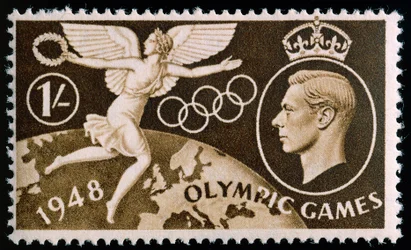 Znaczek upamiętniający Igrzyska Olimpijskie w Londynie w 1948 r.
