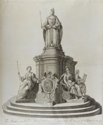 Statua królowej Anny (1665-1714), opublikowana w 1713 r.