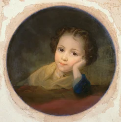 Studium dziecka, ok. 1850 (olej na karcie)
