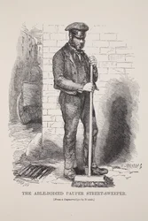 The Able-Bodied Pauper Street-Sweeper, z dagerotypu Richarda Bearda, ilustracja z London Labor i London Poor Henry