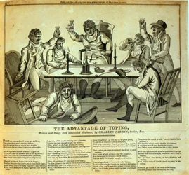 The Advantage of Toping, Written and Sing by Charles Dibdin (1745-1814), wyd. autorstwa Laurie i Whittle, 1807