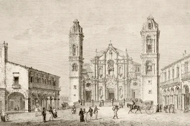 Katedra w Hawanie na Kubie (litho)