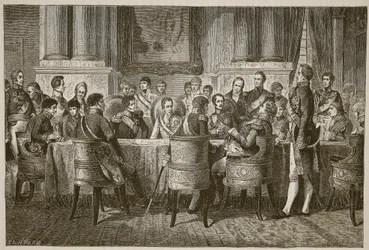 Kongres Wiedeński, ilustracja z Cassells Illustrated History of England (zdjęcie w sepii)