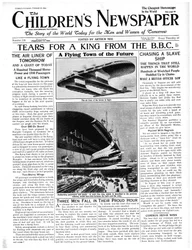 Latające miasto przyszłości, strona tytułowa „Gazety Dziecięcej”, luty 1934 (druk gazetowy)