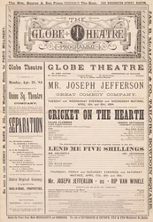 The Globe Theatre Program, 21 kwietnia 1884