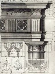 Gotyckie belkowanie i główna stolica Pierwszego Zakonu, 1741