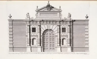 Wielka Brama w Burlington House, Piccadilly, z „Vitruvius Britannicus lub The British Architect” Colena Campbella
