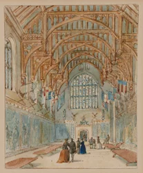 Wielka Sala, Pałac Hampton Court, ok. 1860-70 (akwarela na papierze)