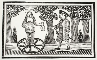 The History of Fortunatus, ilustracja z książki rozdziałów XVIII wieku autorstwa Johna Ashtona, wyd. 1882
